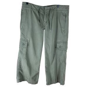 Levi’s Nouveau Low Slouch Cargo Pants Army Green Y2K Utility Large Cropped